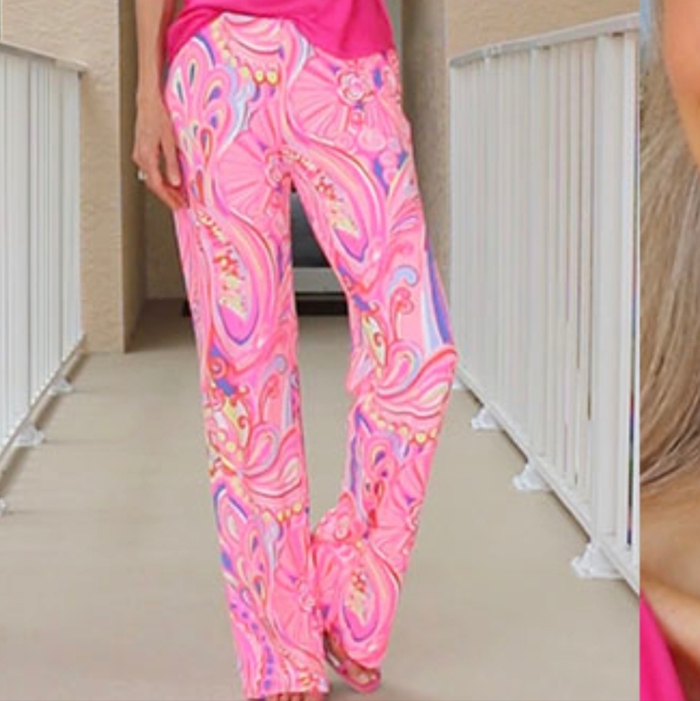 Lilly Pulitzer PINK Georgia May Palazzo Pants Size XS
